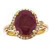6.28 ctw Ruby and Diamond Ring - 14KT Yellow Gold