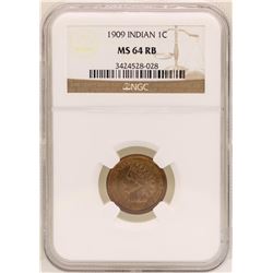 1909 Indian Head Cent Coin NGC MS64RB
