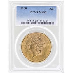 1900 $20 Liberty Head Double Eagle Gold Coin PCGS MS62