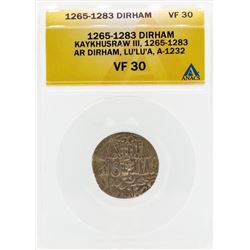 1265-1283 Dirham Kaykhusraw III Coin ANACS VF30