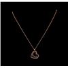Image 2 : 0.18 ctw Diamond Pendant With Chain - 14KT Rose Gold