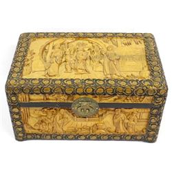 Stunning Japanese Carved Camphor Wood Chest