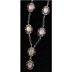 Navajo Sterling Pink Mother of Pearl Necklace