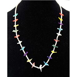 Navajo Multi Colored Bird Fetish Necklace