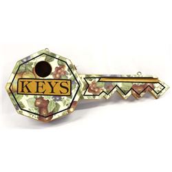 Large Banjo Shaped Wooden Key Holder