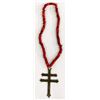 Image 2 : Red & White Heart Trade Bead & Cross Necklace