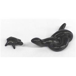 Pr Native American Santa Clara Pottery Animals