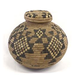 South African Zulu Coiled Lidded Basket