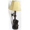 1995 Carved Ironwood Horse Lamp, Hide Shade