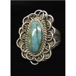 Vintage Navajo Sterling Turquoise Ring, Size 6.25