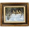Original Oil Painting ''Winter Camp'', Bill Barber