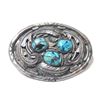 Image 2 : Navajo Sterling Kingman Turquoise Buckle