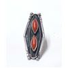 Large Native American Navajo Sterling Coral Ring