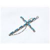 Image 2 : Zuni Sterling Turquoise Cross Pendant