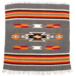 Beautiful Chimayo Fringed Wool Textile Rug