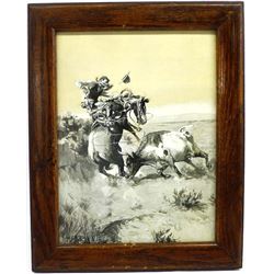 Vintage Framed Charles M. Russell Print
