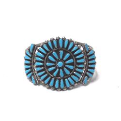 Navajo Sterling Turquoise Cluster Bracelet