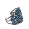Image 2 : Navajo Sterling Turquoise Cluster Bracelet