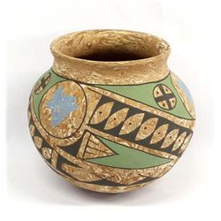 Mata Ortiz Polychrome Marbleized Clay Jar, by Cota