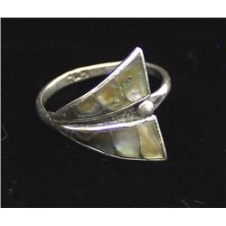 Mexican Sterling and Abalone Ring, Adjustable Size