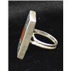 Image 2 : Large Navajo Sterling & Chip Inlay Ring, Size 6.5