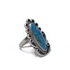 Image 2 : Navajo Sterling Morenci Turquoise Ring, Size 8.25