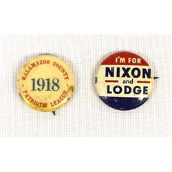 2 Vintage & Antique Political Buttons