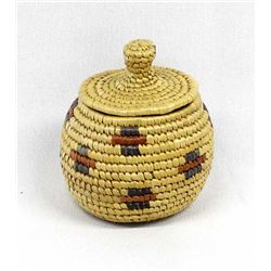 Northwest Coast Eskimo Lidded Basket