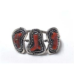 Navajo Sterling Coral Bracelet
