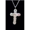 Image 2 : Navajo Sterling Multi-Stone Cross Pendant Necklace