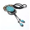 Vintage Navajo Sterling Turquoise Claw Bolo