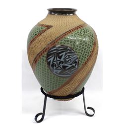 Large Mata Ortiz Textured Olla by Lucie Soto