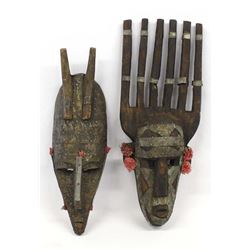 Pair of Vintage African Carved Wood Marka Masks
