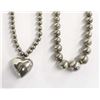 2 Silver Hollow Bead Necklaces