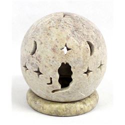 Carved Stone Incense or Votive Candleholder
