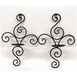 2 Scrollwork Metal Sconces