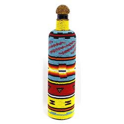 Beaded Glass Bottle by Kathy Kills Thunder