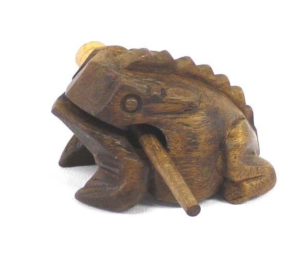 Mexican Carved Wood Frog Rasp Instrument