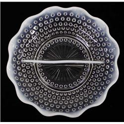 Vintage Fenton Moonstone Hobnail Divided Dish