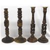 2 Pairs of Carved Wood Candlestick Holders