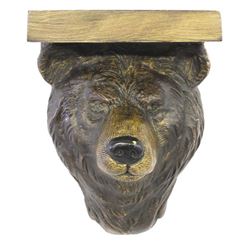 Cast Resin Bear Head Shelf