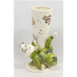 Ceramic Hand Painted Kitty Cat Vase