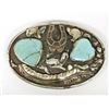 Large Vintage Navajo Turquoise Belt Buckle