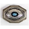 Navajo Sterling Turquoise Belt Buckle, R. Johnson