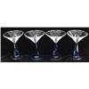 4 Blue Margarita Glasses
