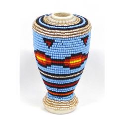 Beautiful Beaded Vase by Kathy Kills Thunder