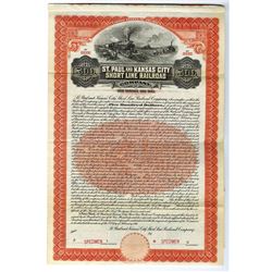 St. Paul and Kansas City Short Line Railroad Co., 1911 Specimen Bond