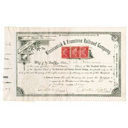 Kinniconick & Freestone Railroad Co., 1902 Cancelled Stock Certificate