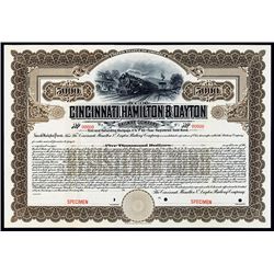 Cincinnati, Hamilton and Dayton Railway Co., Specimen Bond.