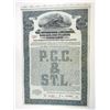 Image 1 : PA,OH,WV,IN,ID. Pittsburgh, Cincinnati, Chicago & St. Louis R.R. Co., Bond -Gray